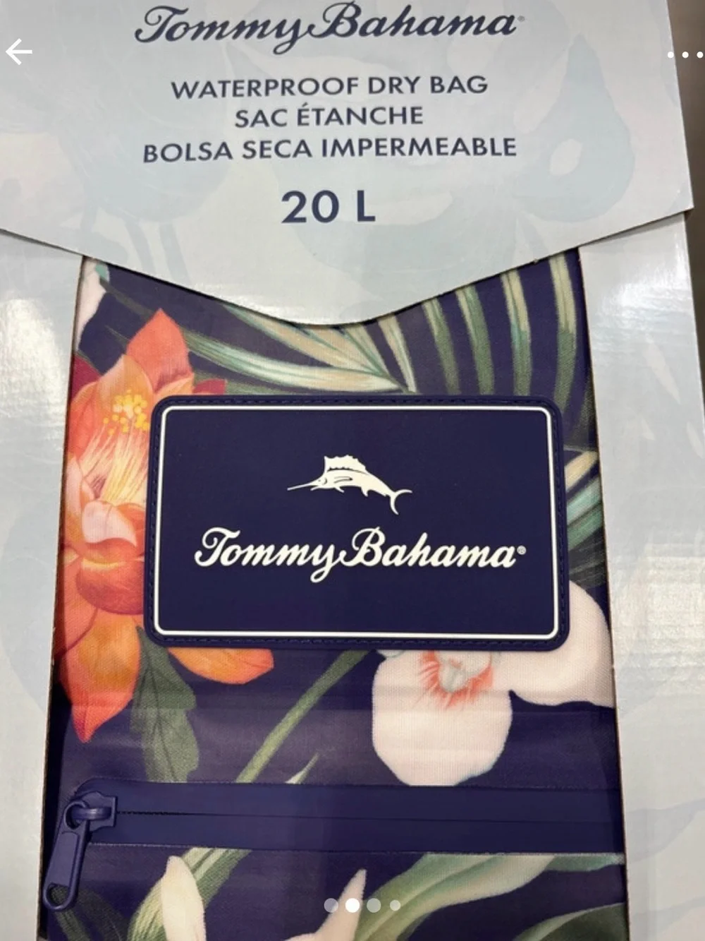 Tommy Bahama Navy Floral Waterproof Dry Bag